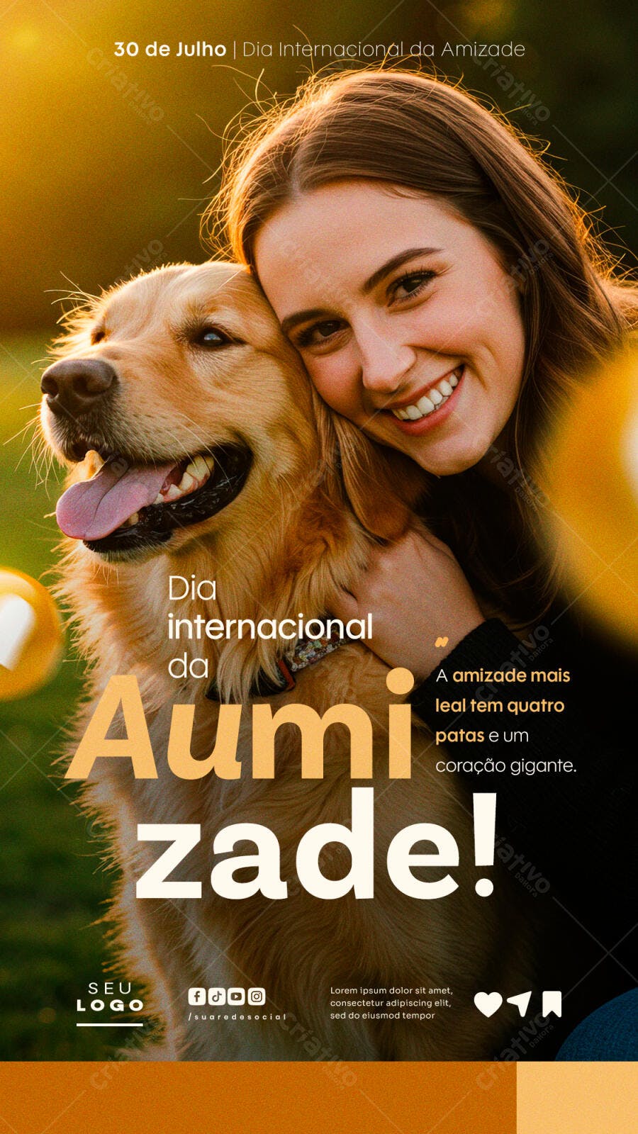 Flyer Dia Internacional da Amizade 30 de Julho PSD Editável