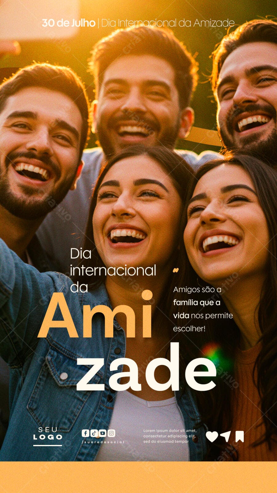 Flyer Dia Internacional da Amizade PSD Editável
