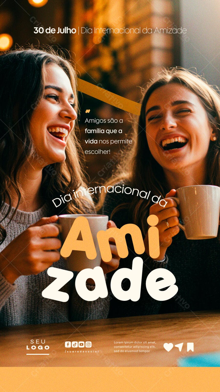 Flyer Dia Internacional da Amizade PSD Editável