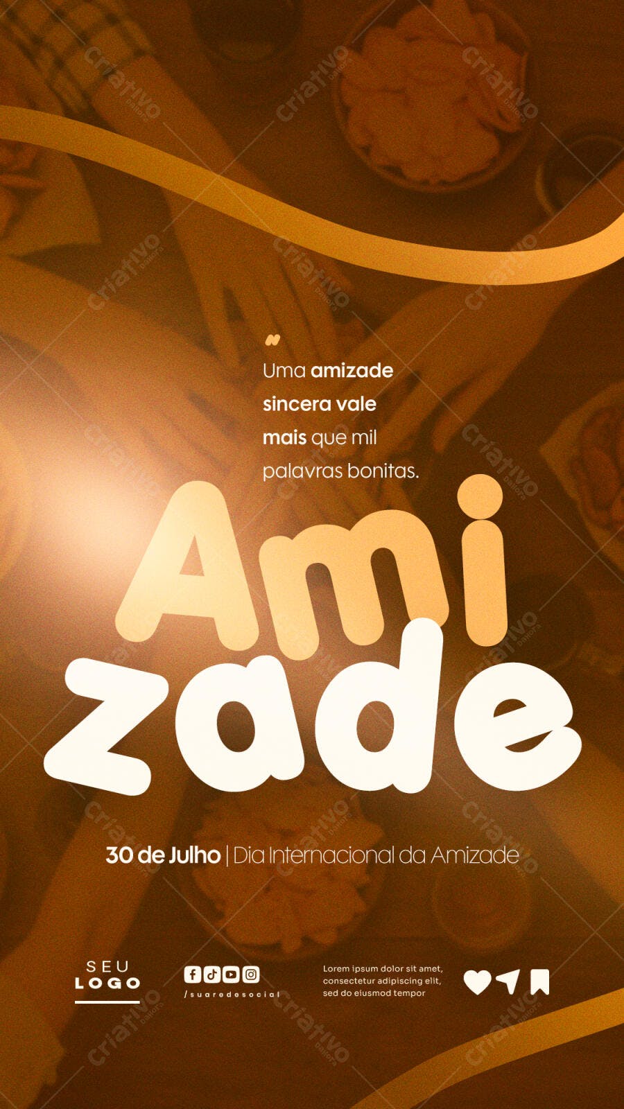 Flyer Dia Internacional da Amizade 30 de Julho PSD Editável