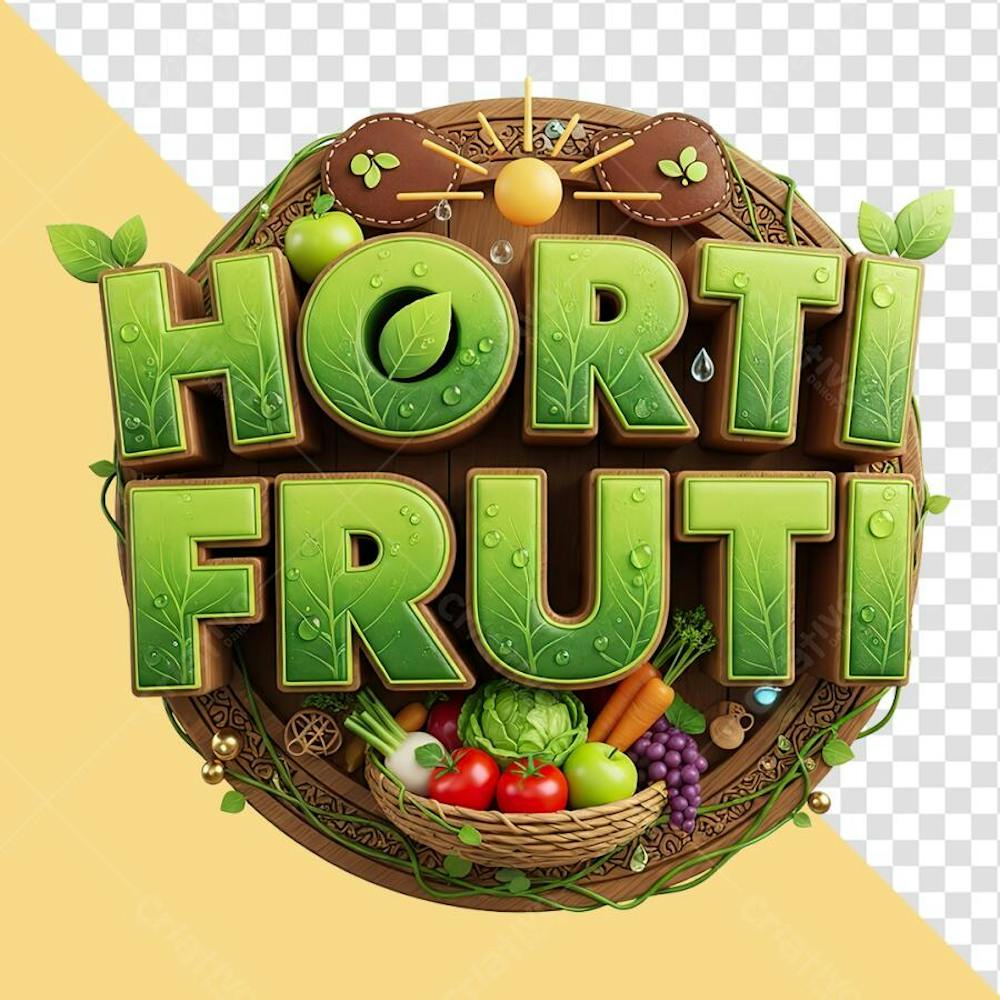 SELO 3D HORTIFRUTI PNG