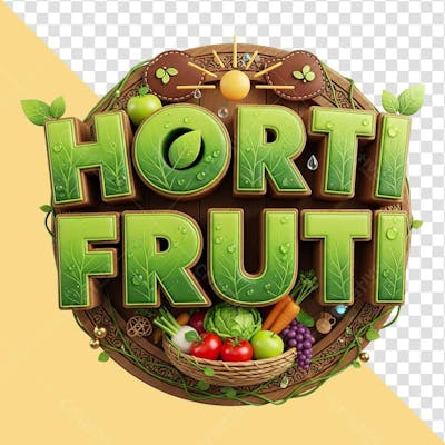 SELO 3D HORTIFRUTI PNG