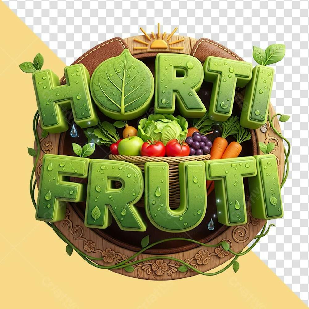 SELO 3D HORTIFRUTI PNG