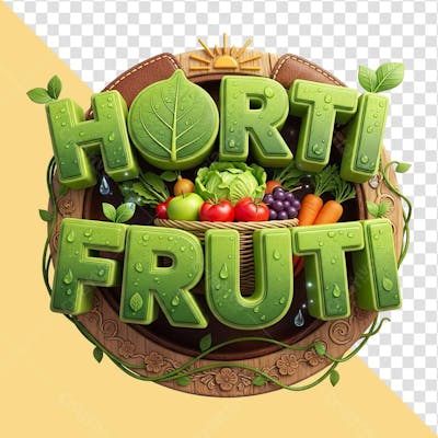 SELO 3D HORTIFRUTI PNG