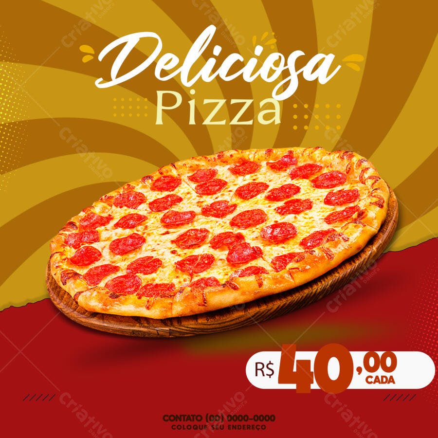 Flyer para Pizzaria PSD Editável