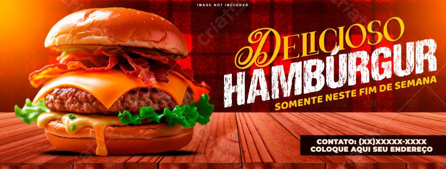 Banner para Hamburgueria PSD Editável