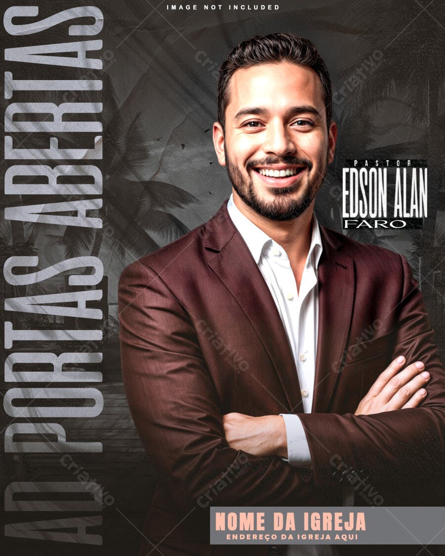 Flyer Igreja PSD Editável - Pastor Edson Alan Faro