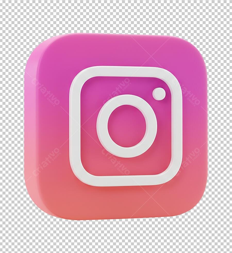 Icone Instagram 3D PNG com fundo transparente