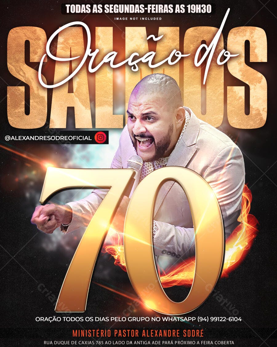 Flyer Igreja PSD Editável - Oração dos Salvos
