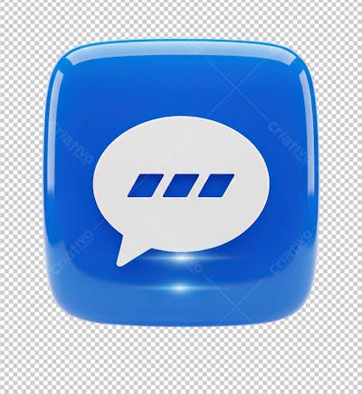 Símbolo Azul Mensagem de Texto Renderizado em 3D