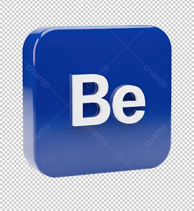 Símbolo Behance Renderizado em 3D