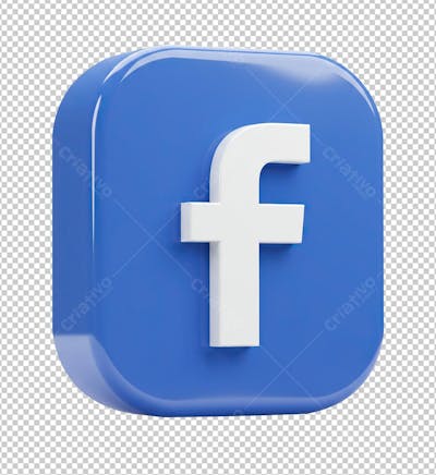Símbolo Facebook Renderizado em 3D