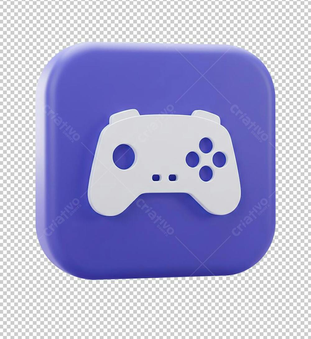 Símbolo Gamer Roxo Renderizado em 3D