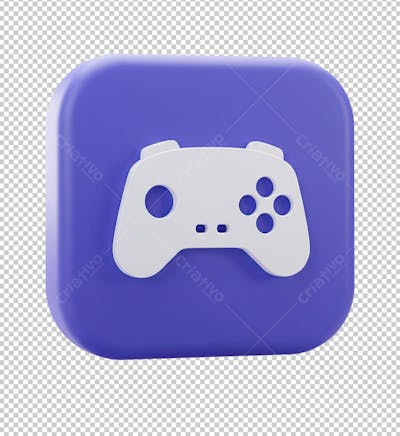 Símbolo Gamer Roxo Renderizado em 3D