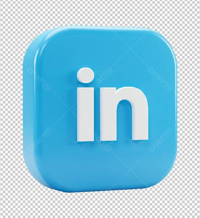 Símbolo Linkedin Renderizado em 3D
