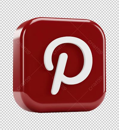 Símbolo Pinterest Renderizado em 3D