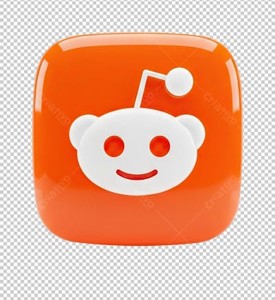 Símbolo Reddit Renderizado em 3D
