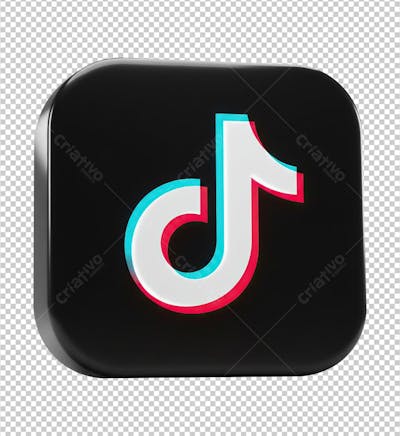 Símbolo Tiktok Renderizado em 3D