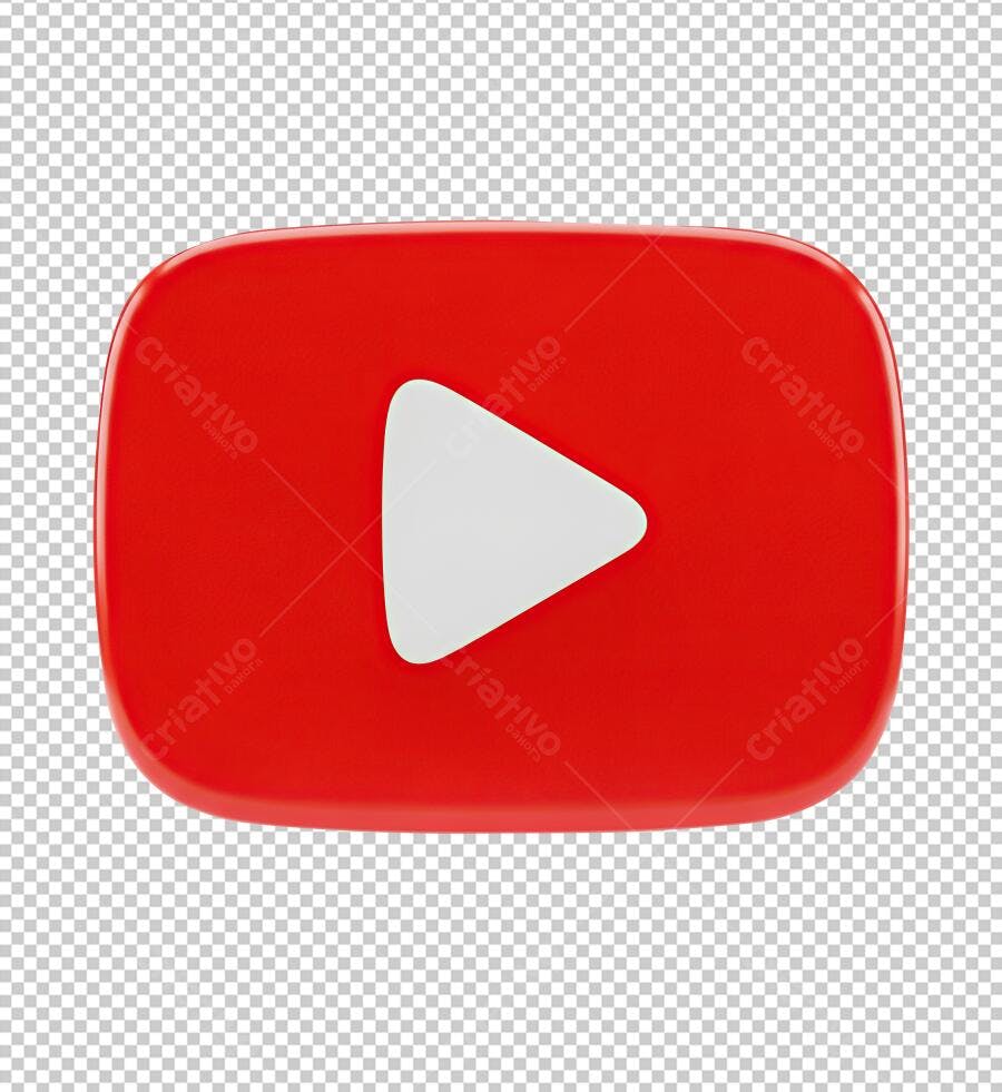 Botão Play YouTube PNG com fundo transparente