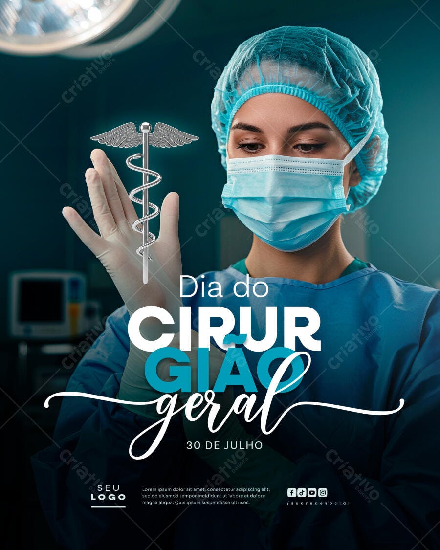 Flyer Dia do Cirurgião Geral 30 de Julho PSD Editável