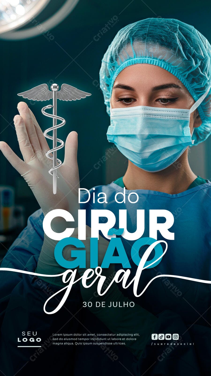 Flyer Dia do Cirurgião Geral 30 de Julho PSD Editável