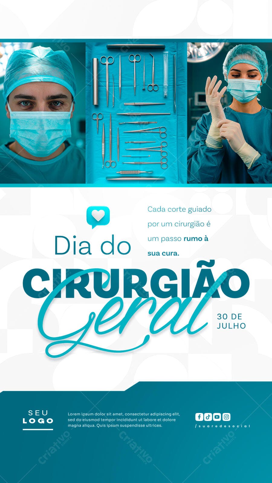 Flyer Dia do Cirurgião Geral 30 de Julho PSD Editável
