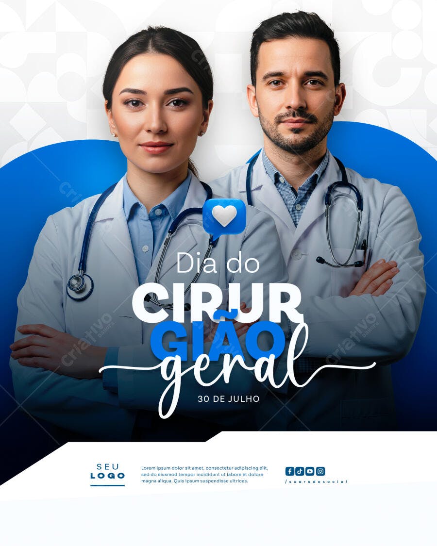 Flyer Dia do Cirurgião Geral 30 de Julho PSD Editável