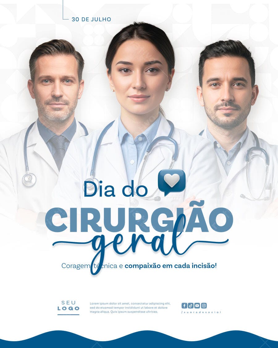 Flyer Dia do Cirurgião Geral 30 de Julho PSD Editável