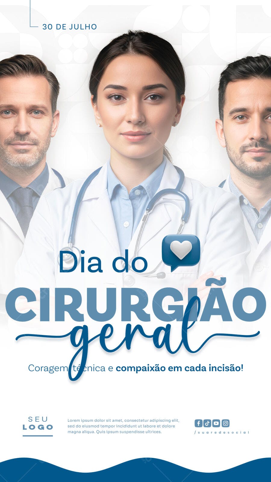 Flyer Dia do Cirurgião Geral 30 de Julho PSD Editável