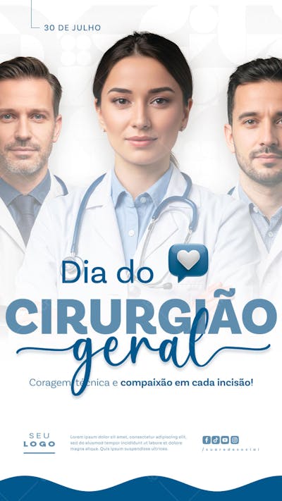 Dia do Cirurgião Geral 30 de Julho story psd editavel social media (1)
