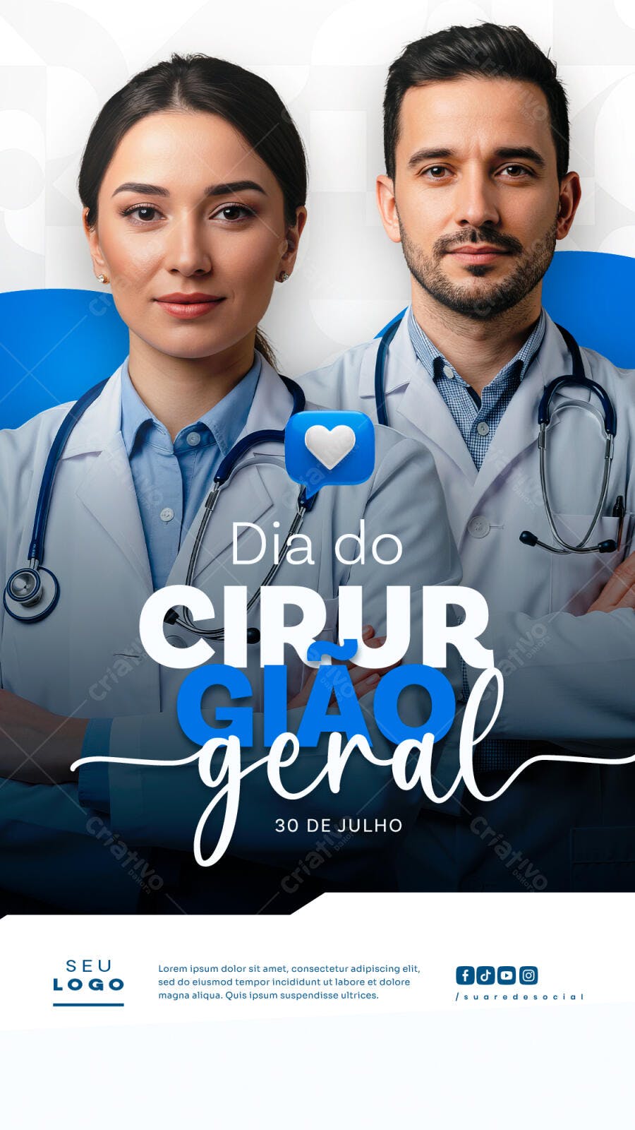 Flyer Dia do Cirurgião Geral 30 de Julho PSD Editável