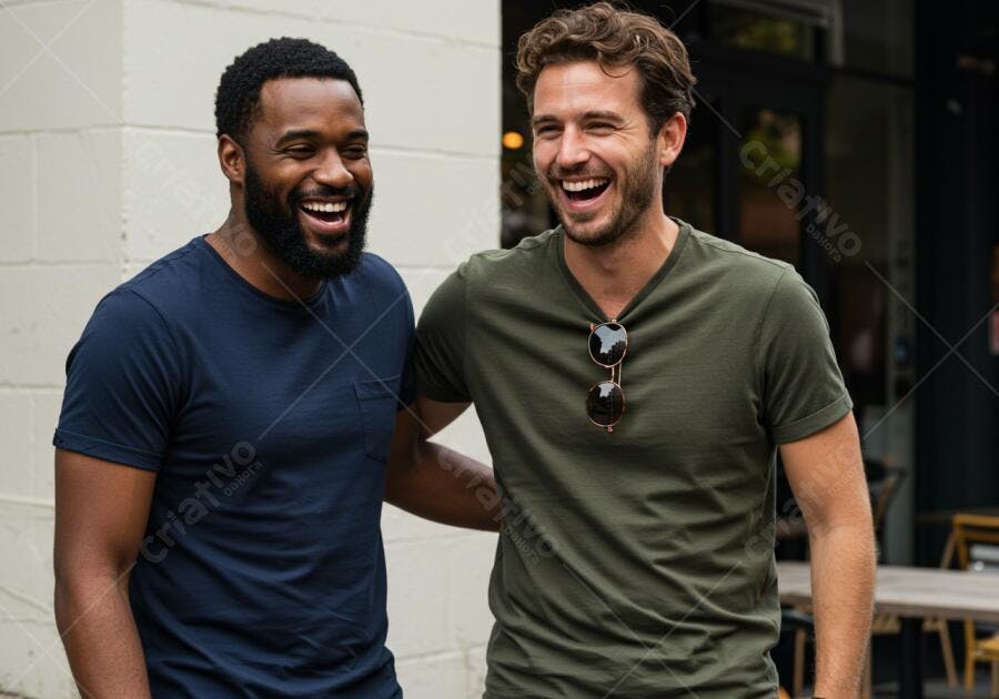 Amigos rindo ao ar livre dia ensolarado