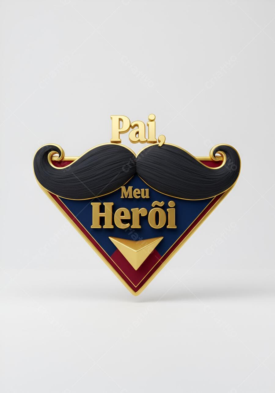 Pai Meu Herói Dia dos Pais bigode dourado