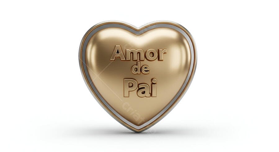 Coração dourado Amor de Pai Dia dos Pais