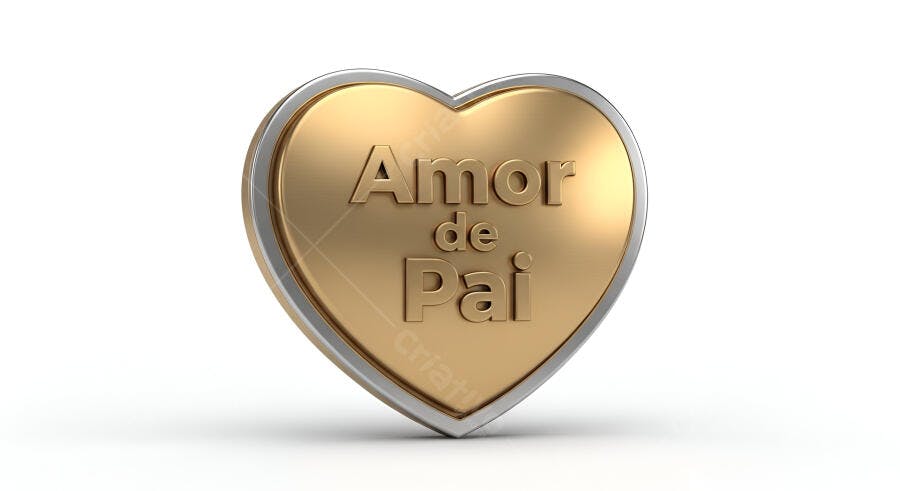 Coração dourado Amor de Pai