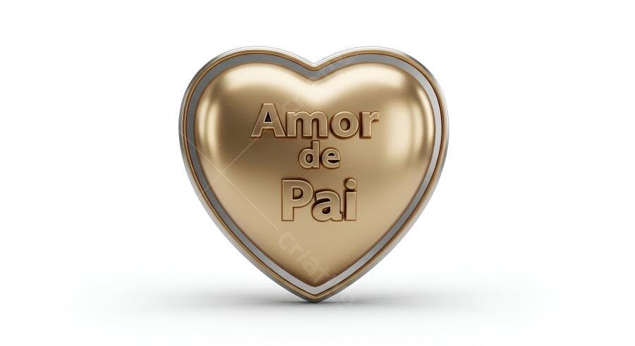 Coração dourado Amor de Pai