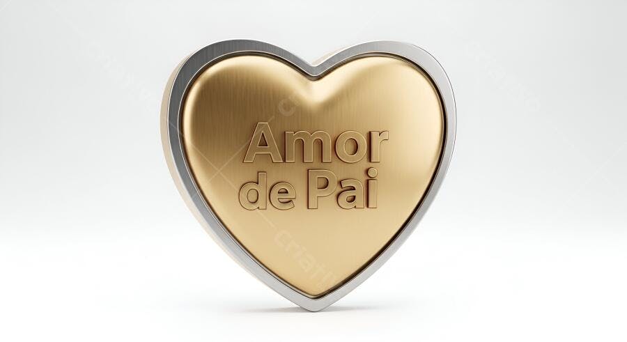 Coração dourado Amor de Pai Dia dos Pais