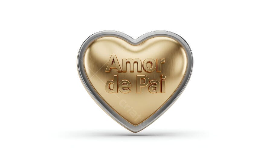 Coração dourado Amor de Pai