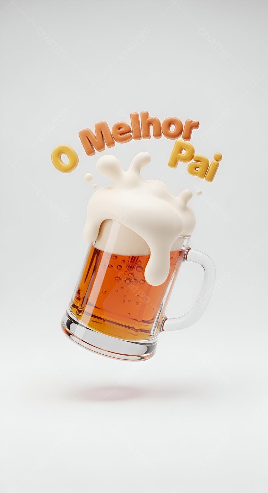 Chopp com espuma e frase O Melhor Pai