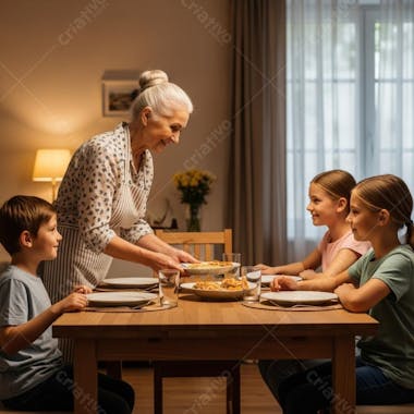av[o servindo o jantar para os netos- (3)