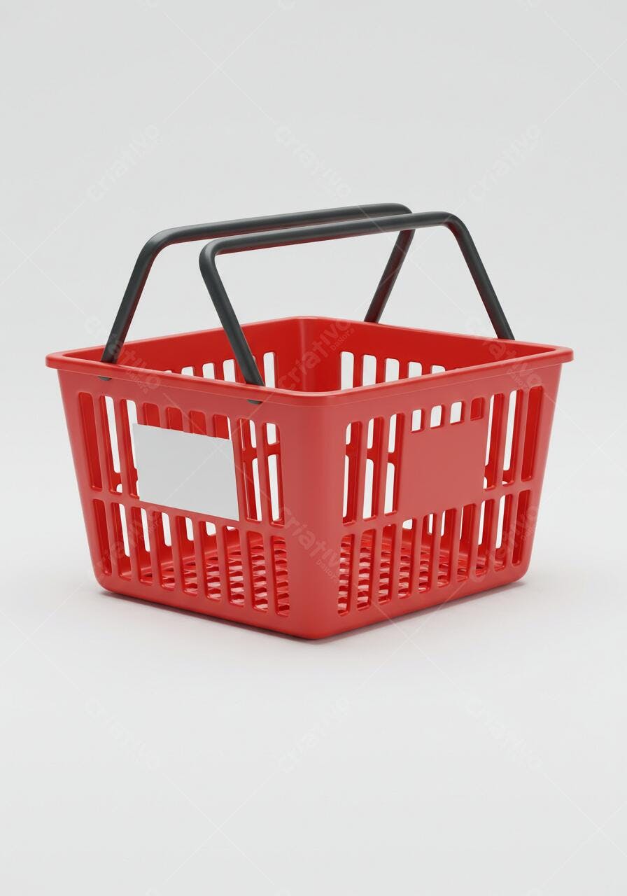 Cesta de compras vermelha vazia