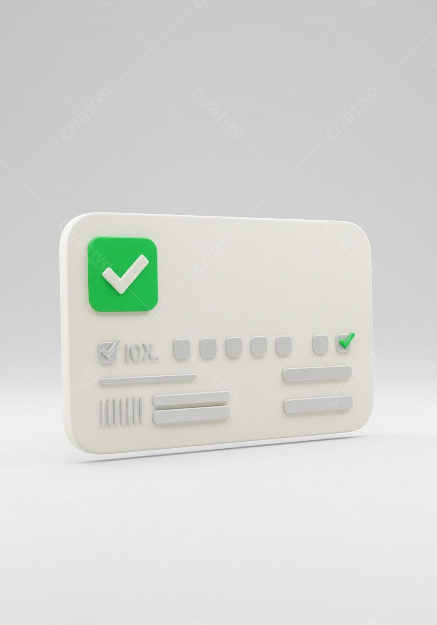 Cartão de Crédito 3D Verde e Branco