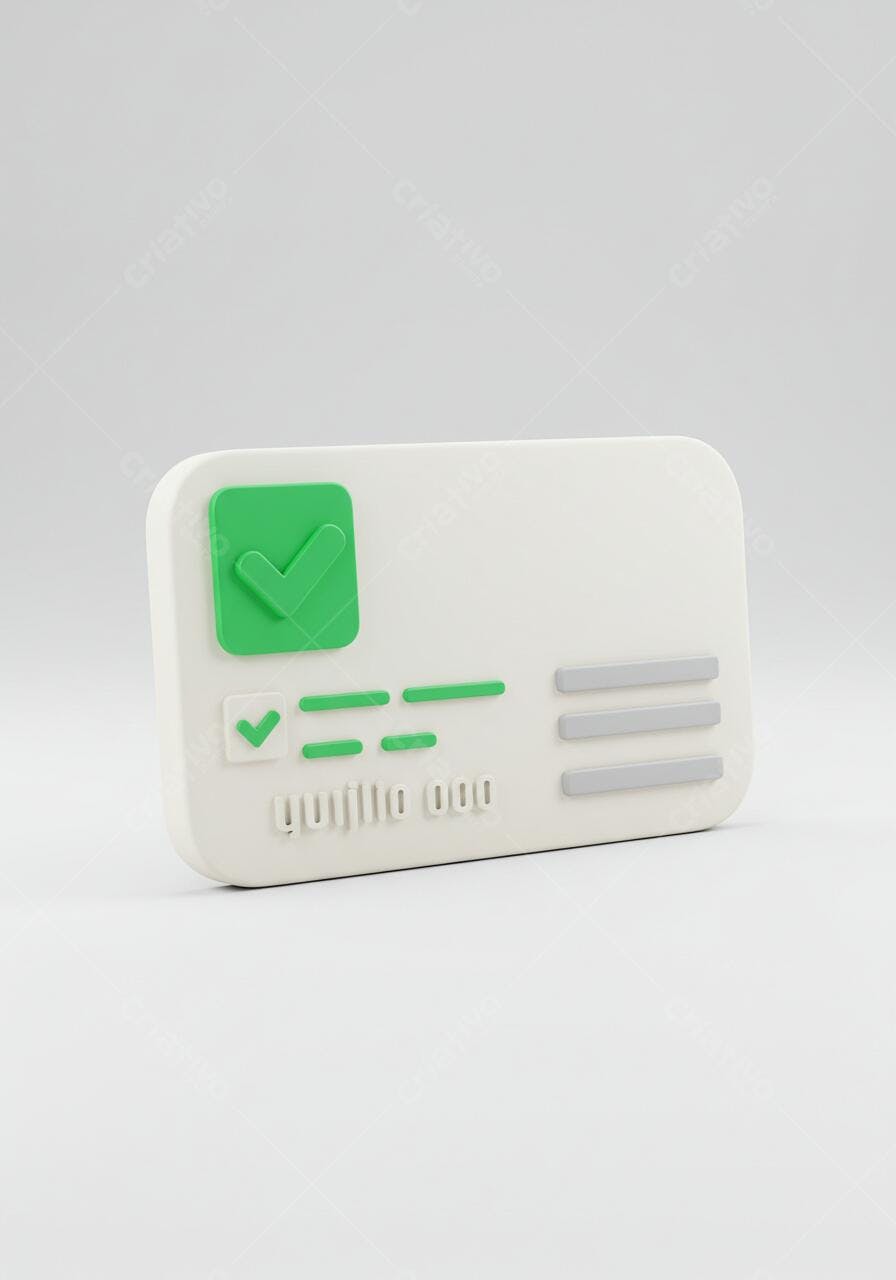 Cartão digital com marca de verificação