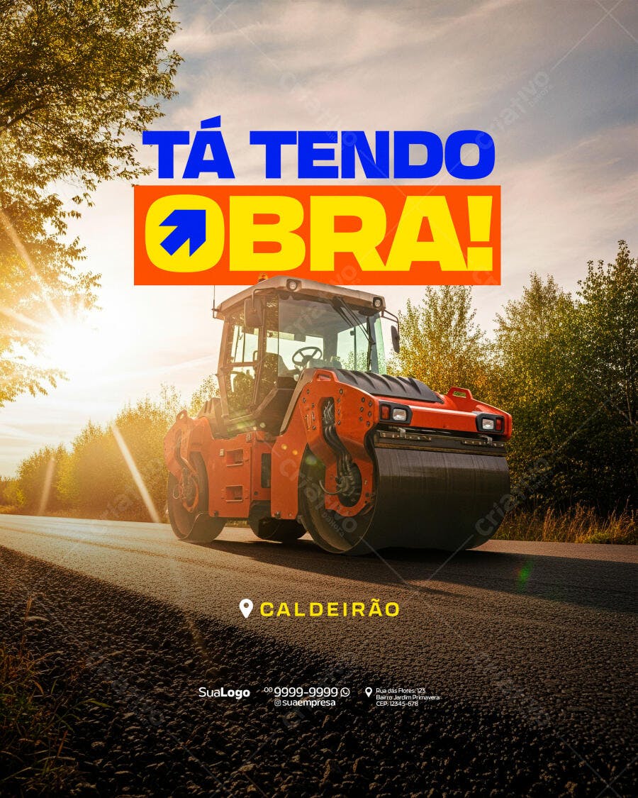 Flyer para Construção Civil PSD Editável