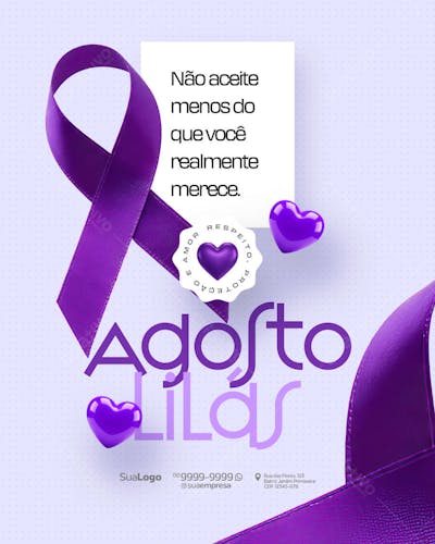 Social Media Agosto Lilás Conscientização Violência Contra a Mulher (3)