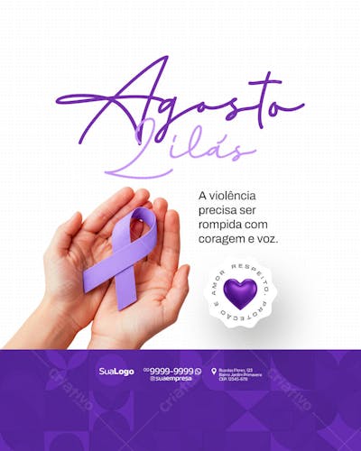 Social Media Agosto Lilás Conscientização Violência Contra a Mulher (5)