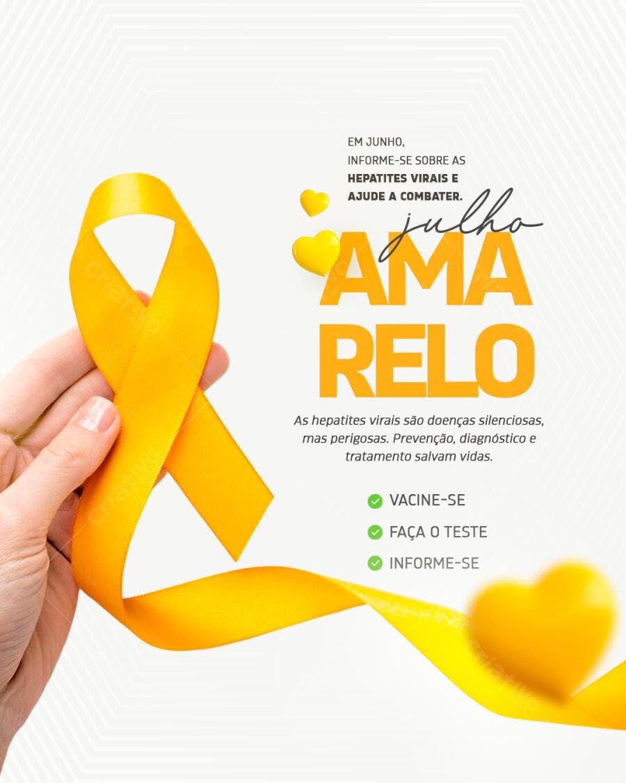 Flyer Julho Amarelo PSD Editável