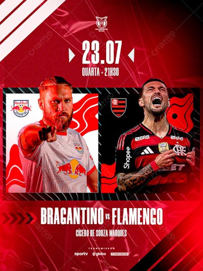 FLYER ESPORTIVO BRAGANTINO VS FLAMENGO BRASILEIRÃO