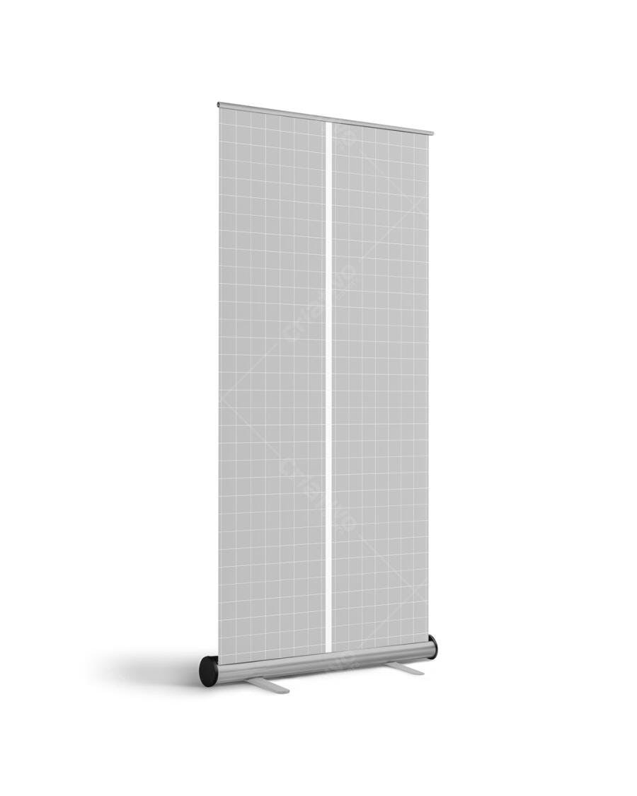 Mockup Realista de Banner Roll Up Cinza