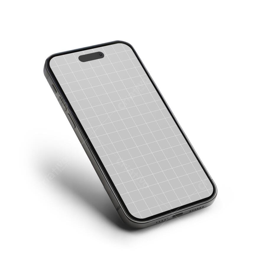 Mockup de Smartphone Moderno em Ângulo - Preto